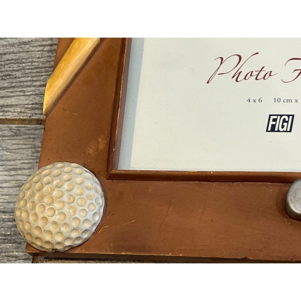 Puttheads Golfers 3D Picture Frame NWOT Figi Hand Painted‎ Golfing Photo Holder
